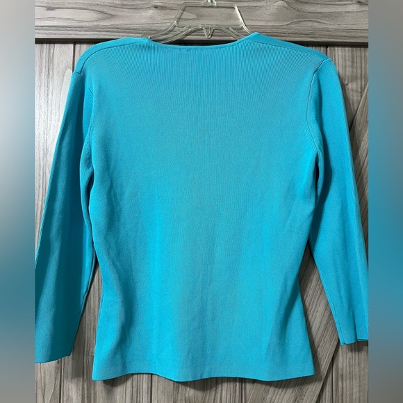 Turquoise Rib Knit Sweater by VENINI SZ M NWOT - Picture 3 of 9